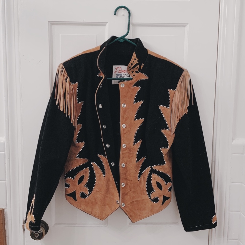 Fringe leather jacket